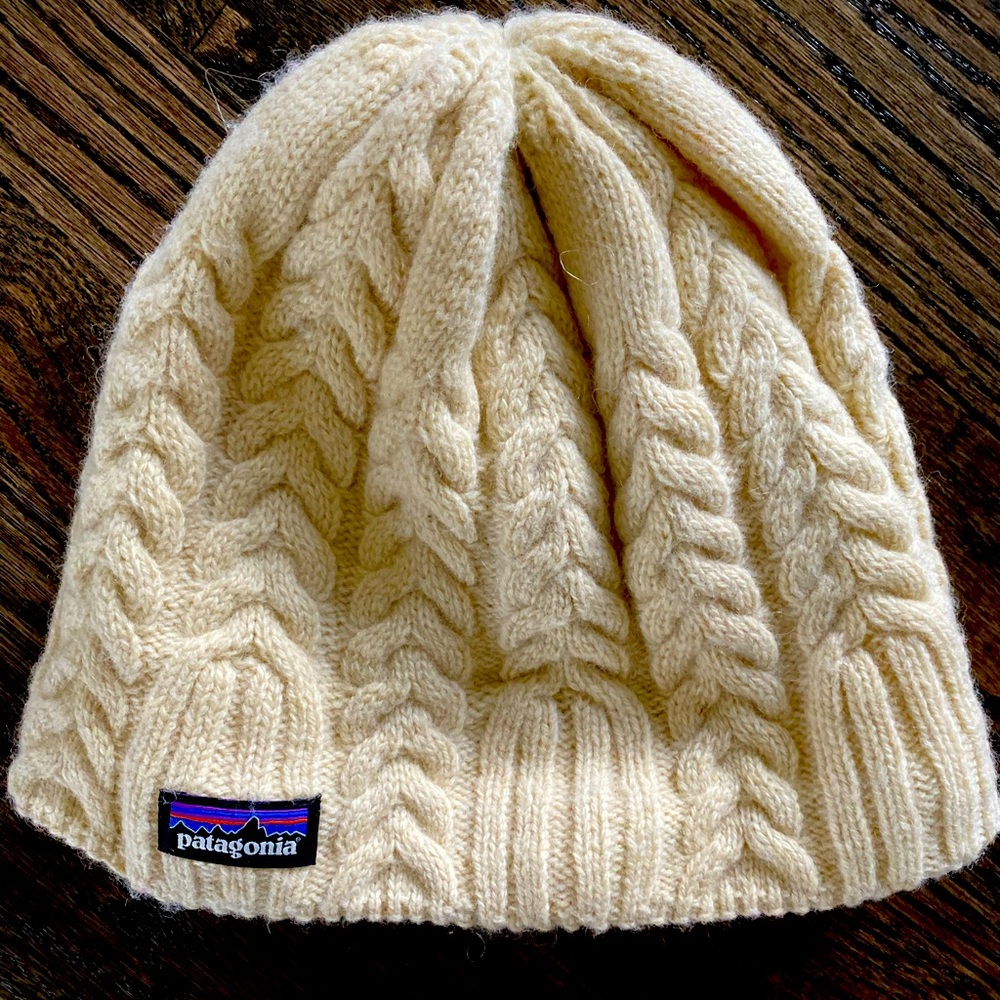 Patagonia adult cream color beanie